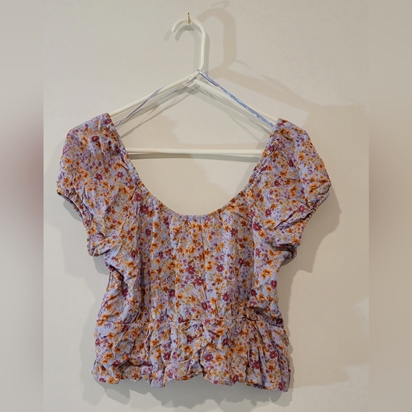Pink Rose | Purple/Lavender Floral short top | Size : S NWT - Picture 5 of 5